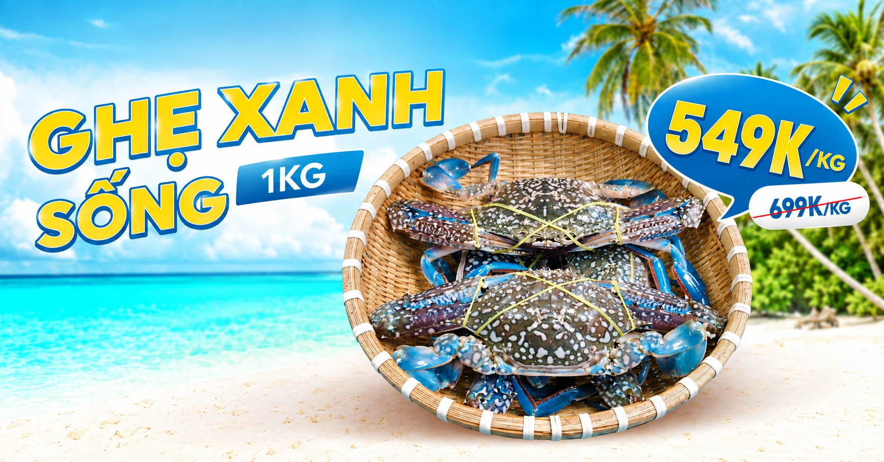 Banner ghẹ xanh sống