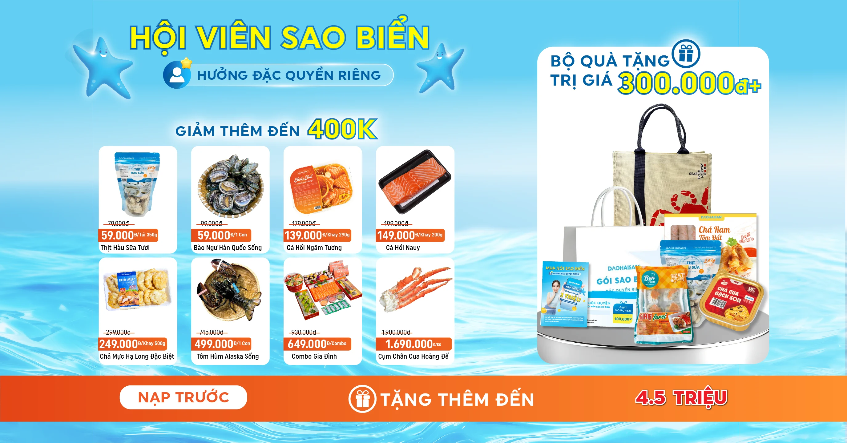 Banner hải sản hội viên